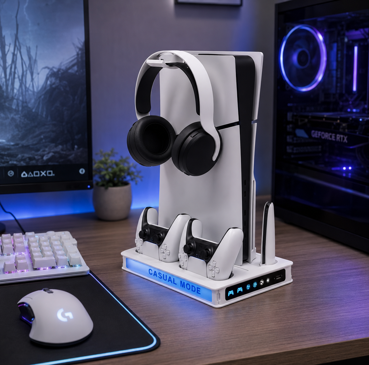 PS5 2-in-1 Charging & Cooling Station – Dual Controller Charger & Storage Stand